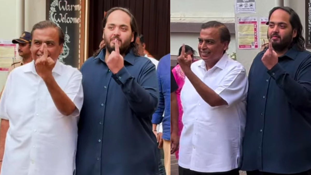 Mukesh Ambani and family cast their votes in Mumbai assembly elections
