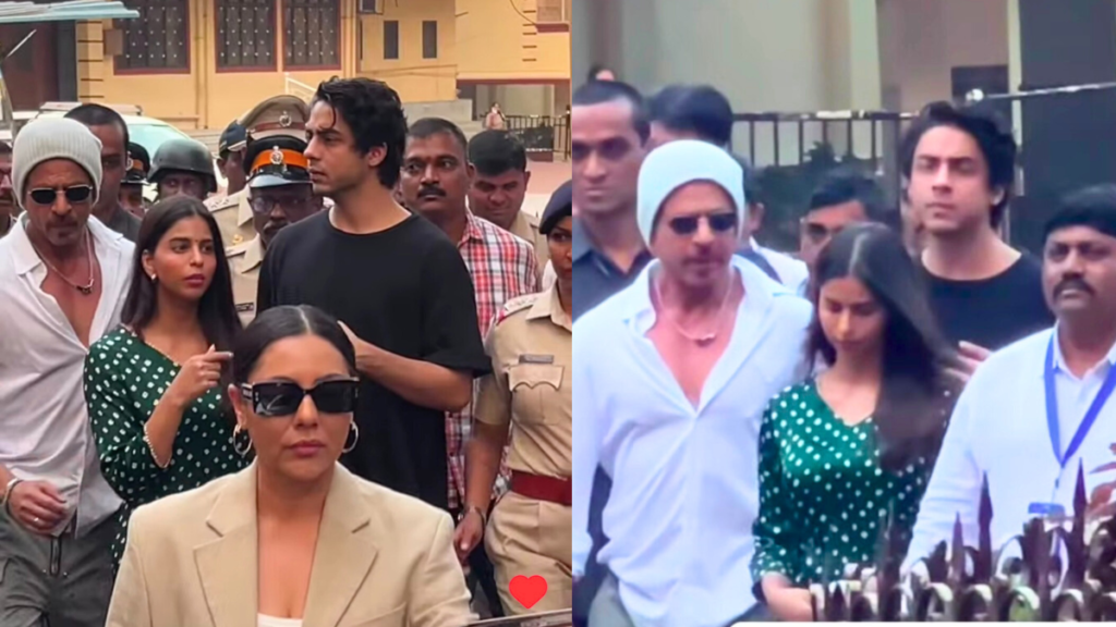 Shahrukh Khan with family Guari khan , suhana , aryan casts vote in Mumbai Maharashtra elections